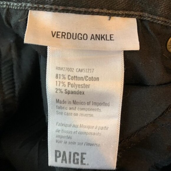 PAIGE Verdugo Ankle Dark Gray Jeans 31 - Picture 8 of 8